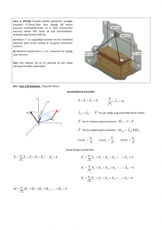 Statik Dersi Final Soruları ve Cevapları -2017
