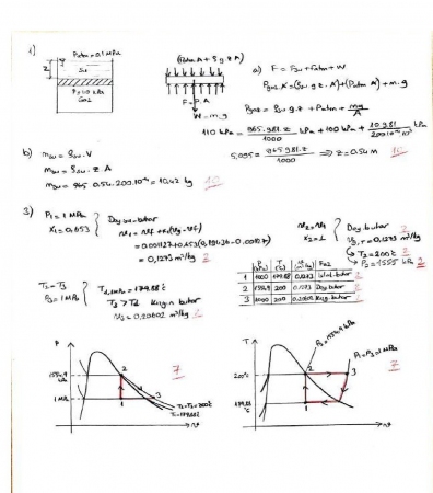 Termodinamik Dersi Vize Soruları ve Cevapları -2017