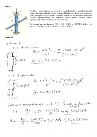 Mukavemet -2 Final Soruları ve Cevapları