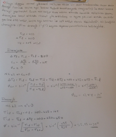 Zemin Mekaniği -1 Sınav Soruları ve Çözümleri