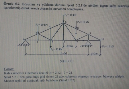 Yapı Statiği -1 Çalışma Soruları ve Çözümleri -Dokuz Eylül Üniversitesi