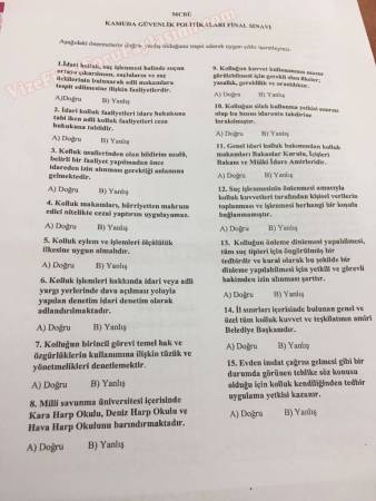 Kamuda Güvenlik Politikaları Final Soruları