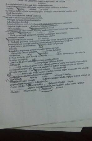 Örgütsel Davranış Vize Soruları