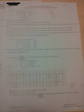 Yöneylem-1 Vize Soruları