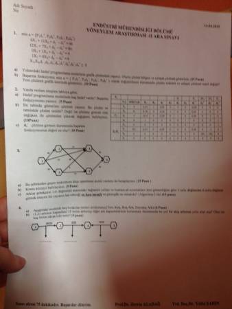 Yöneylem-2 Vize Soruları