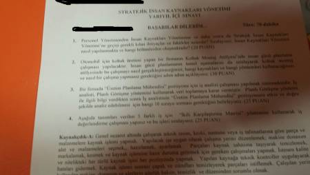 Stratejik İnsan Kaynakları Yönetimi Vize Soruları