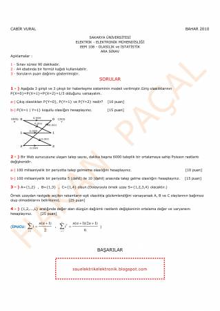 Olasılık Vize Soruları