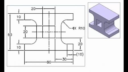 Catia Programı Örnek Parça Çizimleri - Çizim 3