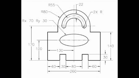 Catia Programı Örnek Parça Çizimleri - Çizim 6