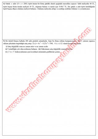 Matematik-2 Vize Soruları-2014