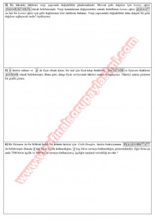 Matematik-2 Final Soruları-2014