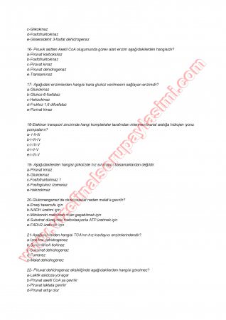 Biyokimya Vize Soruları