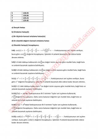 İstatistik Ara Sınav Çalışma Soruları 2014