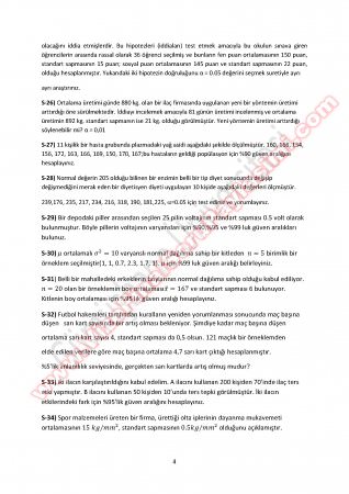 İstatistik Final Çalışma Soruları-2  2014