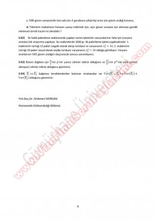 İstatistik Final Çalışma Soruları-2  2014