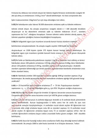 İstatistik Final Çalışma Soruları-2  2014