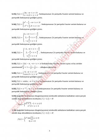 Mühendislik Matematiği Çalışma Soruları 2014