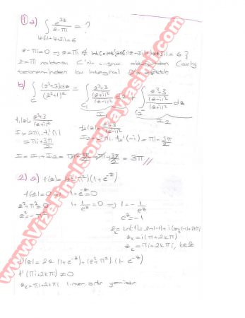 Kompleks Analiz-1 Final Soruları Ve Cevapları-2014