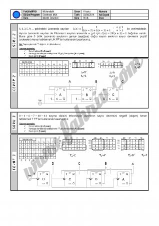 Mantık Devreleri Final Soruları Ve Cevapları-2014