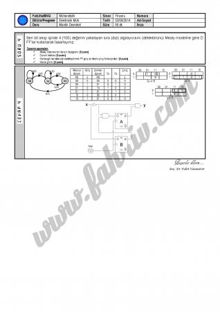 Mantık Devreleri Final Soruları Ve Cevapları-2014