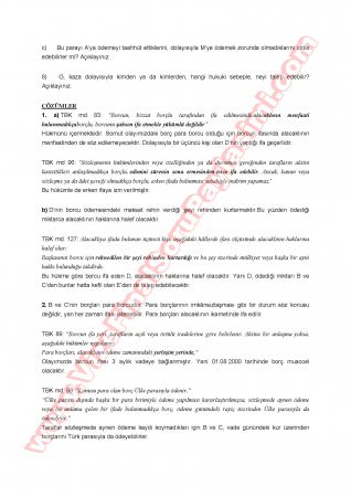 Borçlar Hukuku Final Soruları Ve Cevapları