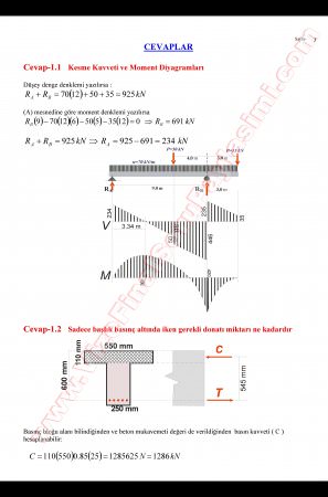 Betonarme-1 Bütünleme Soruları Ve Cevapları