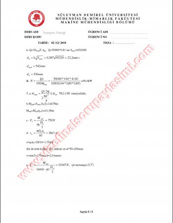Transport Tekniği Sınav Soruları Ve Cevapları