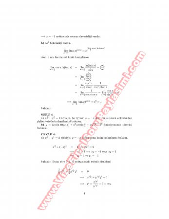 Matematik-1 Final Soruları Ve Cevapları