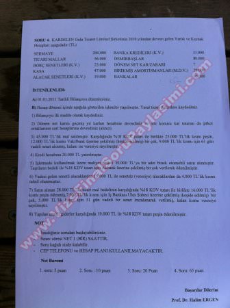 Genel Muhasebe Vize Soruları