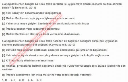 Türkiye Ekonomisi Kurum Sinavlari
