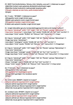 Wep Tasarımı Final Çalışma Soruları ve Cevapları