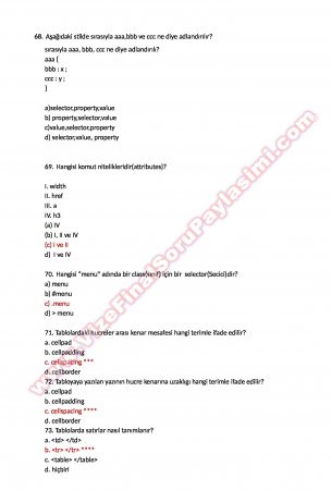 Wep Tasarımı Final Çalışma Soruları ve Cevapları