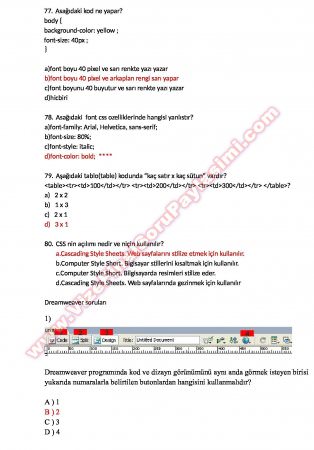 Wep Tasarımı Final Çalışma Soruları ve Cevapları