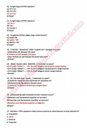 Wep Tasarımı Final Çalışma Soruları ve Cevapları