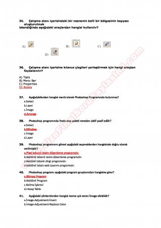 Photoshop Çalışma Soruları ve Cevapları