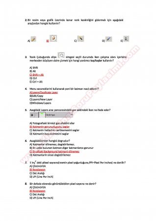 Photoshop Çalışma Soruları ve Cevapları