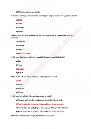 Photoshop Çalışma Soruları ve Cevapları