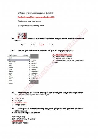 Photoshop Çalışma Soruları ve Cevapları