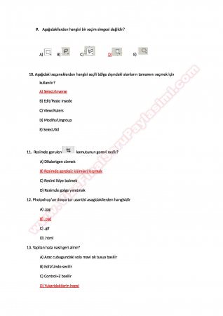 Photoshop Çalışma Soruları ve Cevapları