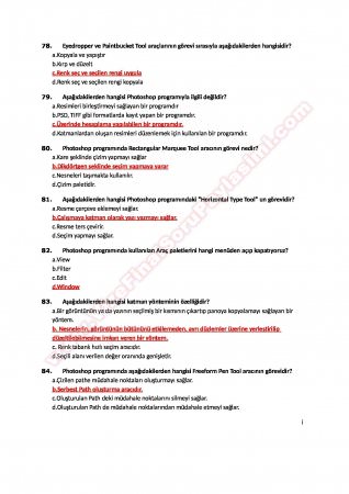Photoshop Çalışma Soruları ve Cevapları