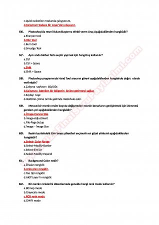 Photoshop Çalışma Soruları ve Cevapları