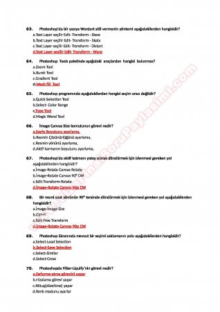 Photoshop Çalışma Soruları ve Cevapları