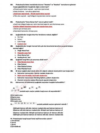 Photoshop Çalışma Soruları ve Cevapları