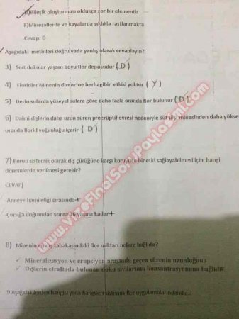 Pedodonti 2.Vize Soruları Ve Cevapları