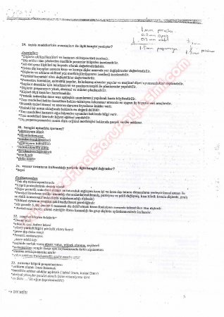 Protetik Diş Tedavisi Çıkmış Sorular 2