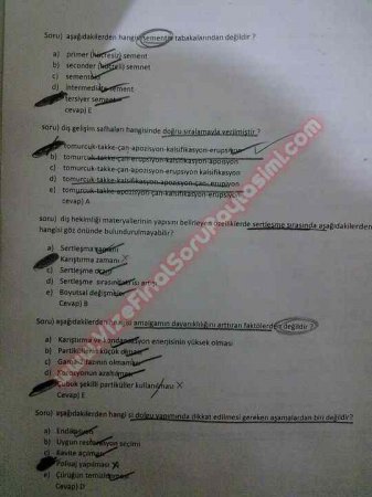 Endodontiye Giriş Çıkmış Sorular