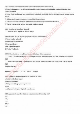 Ortodonti Çalışma Soruları