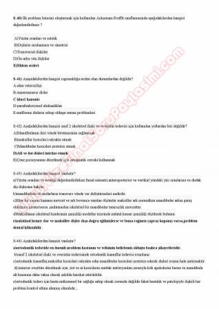 Ortodonti Çalışma Soruları