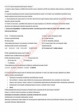 Ortodonti Çalışma Soruları