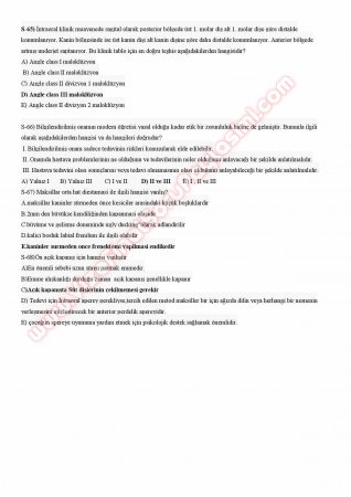 Ortodonti Çalışma Soruları